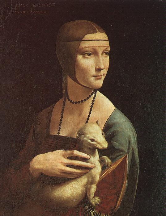  Leonardo  Da Vinci Portrait of Cecilia Gallarani Sweden oil painting art
